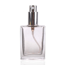 Luxury empty flat square 30ml glass perfume spray bottle with sprayer